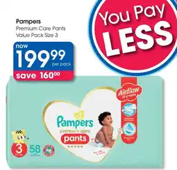 Clicks Pampers Premium Care Pants Value Pack offer
