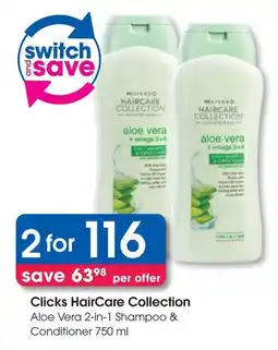 Clicks Clicks HairCare Collection Aloe Vera 2-in-1 Shampoo & Conditioner offer