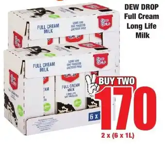Boxer Superstores DEW DROP Full Cream Long Life Milk offer