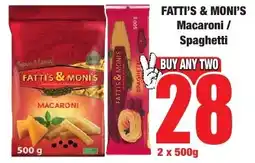 Boxer Superstores FATTI'S & MONI'S Macaroni/ Spaghetti offer