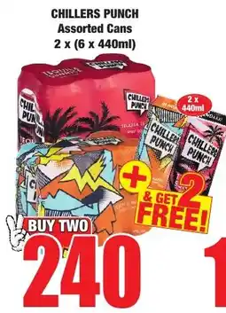 Boxer Superstores CHILLERS PUNCH Assorted Cans offer