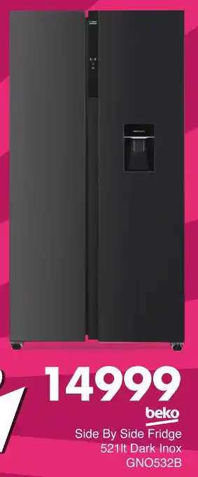 Save Hyper Beko Side By Side Fridge Dark Inox offer