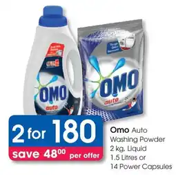 Clicks Omo Auto Washing Powder, Liquid or Power Capsules offer