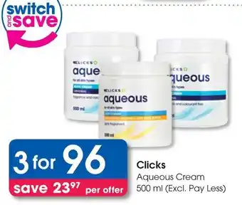 Clicks Clicks Aqueous Cream offer