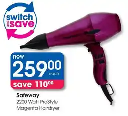 Clicks Safeway 2200 Watt ProStyle Magenta Hairdryer offer