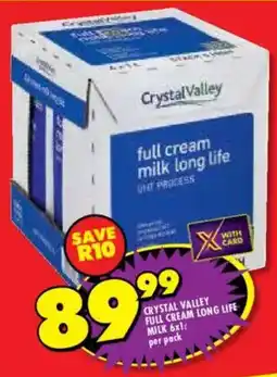 Shoprite Crystal valley full cream long life milk offer