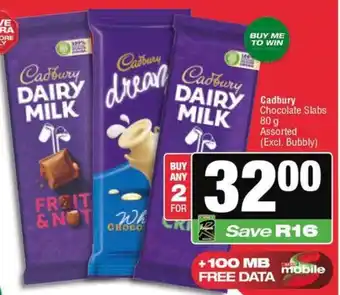 Spar Cadbury Chocolate Slabs Assorted offer