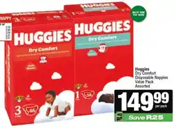 Spar Huggies Dry Comfort Disposable Nappies Value Pack Assorted offer