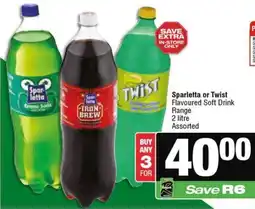 Spar Sparletta or Twist Flavoured Soft Drink Range Assorted offer