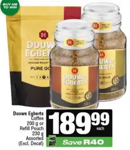 Spar Douwe Egberts Coffee or Refill Pouch Assorted offer