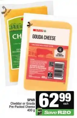 Spar SPAR Cheddar or Gouda Pre-Packed Cheese offer