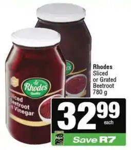 Spar Rhodes Sliced Beetroot or Grated Beetroot offer