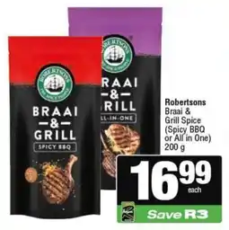 Spar Robertsons Braai & Grill Spice Spicy BBQ or All in One offer