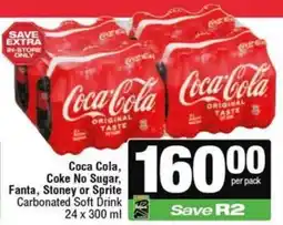 Spar Coca Cola, Coke No Sugar, Fanta, Stoney or Sprite Carbonated Soft Drink offer