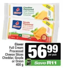 Spar Clover Full Cream Processed Cheese Slices Cheddar, Gouda or Onion offer