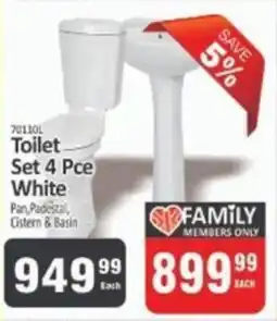 KitKat Cash and Carry Toilet Set Pan, Padestal, Cistern & Basin White offer