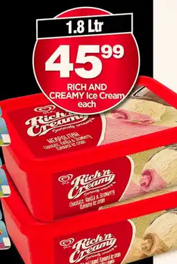 Choppies RICH AND CREAMY Ice Cream offer