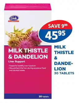Link Pharmacy Link milk thistle & dandelion offer