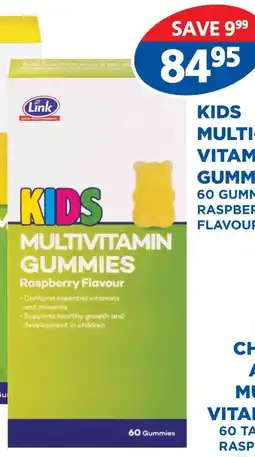 Link Pharmacy Link kids multi-vitamin gummies 60 gummies raspberry flavour offer