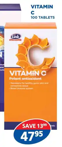 Link Pharmacy Link vitamin c 100 tablets offer