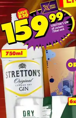 Shoprite Stretton's gin all variants offer