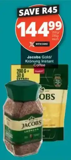 Checkers Jacobs Gold/ Krönung Instant Coffee offer