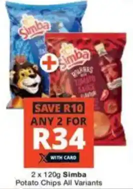 Checkers Simba Potato Chips All Variants offer