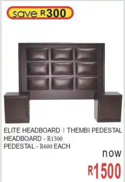 Furn 4 U Elite headboard/ thembi pedestal offer