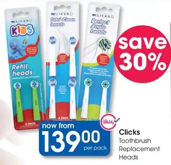 Clicks Clicks Toothbrush Replacement Heads offer