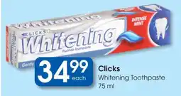 Clicks Clicks Whitening Toothpaste offer