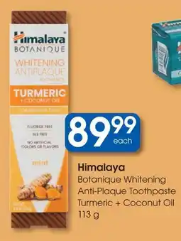 Clicks Himalaya Botanique Whitening Anti-Plaque Toothpaste Turmeric + Coconut Oil offer