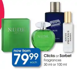 Clicks Clicks or Sorbet Fragrances offer