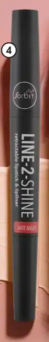 Clicks Sorbet Line-2-Shine Retractable Lipstick & Lipliner offer