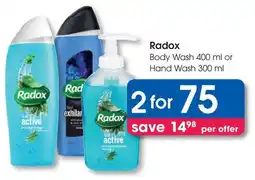 Clicks Radox Body Wash or Hand Wash offer