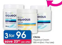 Clicks Clicks Aqueous Cream offer