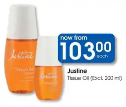 Clicks Justine Tissue Oil offer