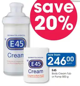 Clicks E45 Body Cream Tub or Pump offer