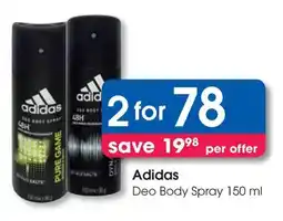 Clicks Adidas Deo Body Spray offer