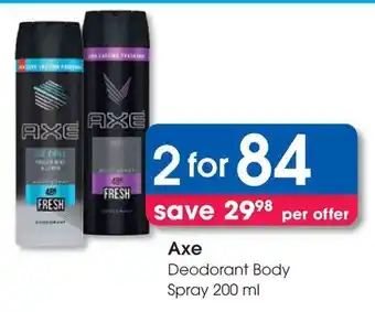 Clicks Axe Deodorant Body Spray offer