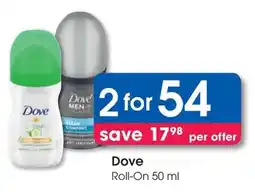 Clicks Dove Roll-On offer