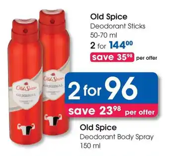Clicks Old Spice Deodorant Body Spray offer