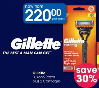 Clicks Gillette Fusion5 Razor plus 2 Cartridges offer