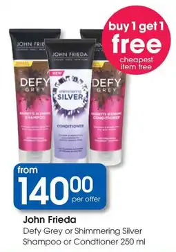 Clicks John Frieda Defy Grey or Shimmering Silver Shampoo or Condtioner offer