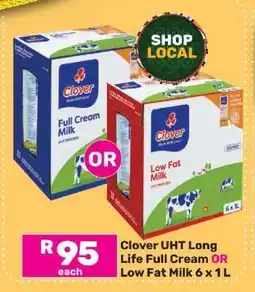 Game Clover UHT Long Life Full Cream OR Low Fat Milk 6 x 1L offer