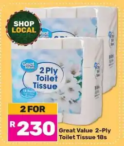 Game Great Value 2-Ply Toilet Tissue 18s offer