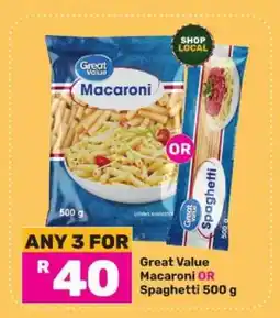 Game Great Value Macaroni OR Spaghetti 500 g offer