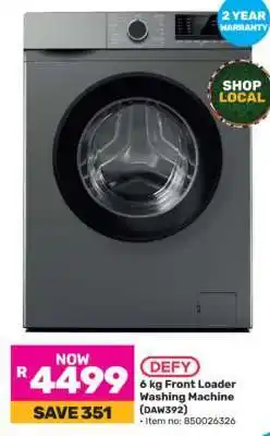 Game DEFY 6 kg Front Loader Washing Machine (DAW392) offer