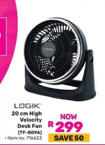 Game LÖGIK 20 cm High Velocity Desk Fan (TF-809A) offer