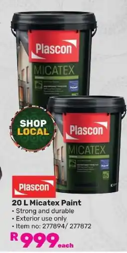 Game Plascon 20 L Micatex Paint offer