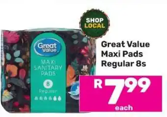 Game Great Value Maxi Pads Regular-8s offer